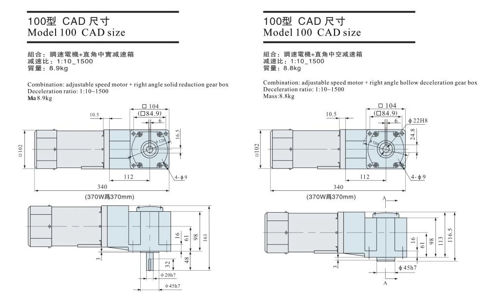 3 phase geared motor from china